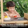 image:imagePlanToys Wooden Rainbow Fiesta Basket Montessori Kids Kitchen Play Set  mixing cutting knife fruit basket pretend food girls boys fine motor role creative imaginative social gift set fun