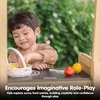 image:imagePlanToys Wooden Rainbow Fiesta Basket Montessori Kids Kitchen Play Set  mixing cutting knife fruit basket pretend food girls boys fine motor role creative imaginative social gift set fun