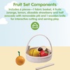 image:imagePlanToys Wooden Rainbow Fiesta Basket Montessori Kids Kitchen Play Set  mixing cutting knife fruit basket pretend food girls boys fine motor role creative imaginative social gift set fun