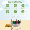 image:imagePlanToys Wooden Rainbow Veggie Basket Montessori Kids Kitchen Play Set  cutting sorting knife fruit basket pretend food girls boys cognitive fine motor role play social gift preschool set