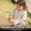 image:imagePlanToys Wooden Rainbow Veggie Basket Montessori Kids Kitchen Play Set  cutting sorting knife fruit basket pretend food girls boys cognitive fine motor role play social gift preschool set