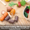 image:imagePlanToys Wooden Slice amp Serve Sausage Toy Set Montessori Kids Food Play  cutting wooden knife play kitchen accessories pretend food girls boys fine motor role social preschool gift set fun