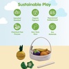 image:imagePlanToys Wooden Tropical Fruit Basket Toy Montessori Kids Kitchen Play Set  cutting sorting knife pretend food girls boys fine motor role play imaginative social gift preschool learning fun