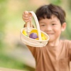 image:imagePlanToys Wooden Tropical Fruit Basket Toy Montessori Kids Kitchen Play Set  cutting sorting knife pretend food girls boys fine motor role play imaginative social gift preschool learning fun