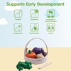 image:imagePlanToys Wooden Winter Harvest Basket Montessori Kids Kitchen Play Set  peeling cutting knife fruit basket pretend food girls boys sensory fine motor role play social gift preschool set