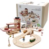 image:imagePlanToys Wooden City Transit Rail amp Road Playset Montessori Kids Building  wooden train toy cars tracks girls boys transport systems imaginative problem solving gift preschool learning cute