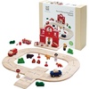 image:imagePlanToys Wooden Fire amp Rescue Roadway Playset Montessori Kids Emergency  fire truck toy toy cars tracks hoses ladder girls boys imaginative fine motor problem solving role gift preschool