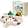image:imagePlanToys Wooden Jungle Explorers Roadway Playset Montessori Kids Adventure  toy cars toy car track animals girls boys imaginative fine motor problem solving nature gift preschool set family fun