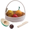 image:imagePlanToys Wooden Rainbow Fiesta Basket Montessori Kids Kitchen Play Set  mixing cutting knife fruit basket pretend food girls boys fine motor role creative imaginative social gift set fun
