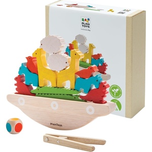 image:imagePlanToys Balancing Boat Wooden Game for Kids Ages 3  Montessori Fine Motor amp Coordination Challenge with Dice Animals amp Boat  EcoFriendly Educational ToyBalancing Boat