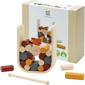 image:imagePlanToys Beaver Tumble Wooden Strategy Game for Kids amp Families Ages 3  logs tiles board games wooden pieces girls boys STEM fine motor dexterity problem solving gift preschool learning