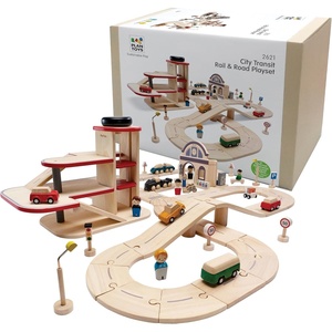 image:imagePlanToys Wooden City Transit Rail amp Road Playset Montessori Kids Building  wooden train toy cars tracks girls boys transport systems imaginative problem solving gift preschool learning cute