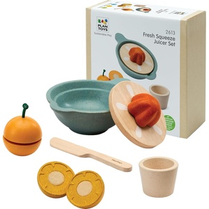 image:imagePlanToys Wooden Fresh Squeeze Juicer Set Montessori Kids Juicing Activity  cutting squeezing serving kids kitchen playset pretend food girls boys fine motor role play social gift set preschool
