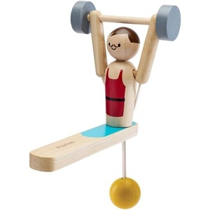 image:imagePlanToys Wooden Weightlifting Acrobat Motion Toy Montessori STEM Kids Set  wooden weightlifting acrobat montessori physics activity force movement causeeffect learning STEM wooden toy kids toy