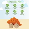 image:imagePlanToys Dino Stego Car Wooden Dinosaur Push Toy for Toddlers 12M Kids  green stegosaurus rolling wheels dinosaur toys girls boys montessori fine motor grip strength coordination gift for kidsDino Stego