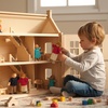 image:imagePlanToys Family Dollhouse Figurines 4Piece Wooden Poseable Kids Play Set  112 scale parents amp kids figures doll house people bendable arms girls pretend play montessori gift ages 3 for boysDoll Family 7415