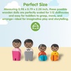 image:imagePlanToys Family Dollhouse Figurines 4Piece Wooden Poseable Kids Play Set  112 scale parents amp kids figures doll house people bendable arms girls pretend play montessori gift ages 3 for boysFamily Afroamerican