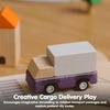 image:imagePlanToys Fire Truck Wooden Montessori Vehicle Kids Indoor Outdoor Play Toy  rolling wheels toy trucks toddler car girls boys imaginative early movement practical life fine motor gift set learningPurple Delivery Truck