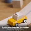 image:imagePlanToys Fire Truck Wooden Montessori Vehicle Kids Indoor Outdoor Play Toy  rolling wheels toy trucks toddler car girls boys imaginative early movement practical life fine motor gift set learningYellow Taxicab