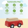 image:imagePlanToys Fire Truck Wooden Montessori Vehicle Kids Indoor Outdoor Play Toy  rolling wheels toy trucks toddler car girls boys imaginative early movement practical life fine motor gift set learningRed Suv