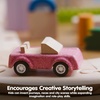 image:imagePlanToys Fire Truck Wooden Montessori Vehicle Kids Indoor Outdoor Play Toy  rolling wheels toy trucks toddler car girls boys imaginative early movement practical life fine motor gift set learningPink Sports Car