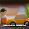 image:imagePlanToys Fire Truck Wooden Montessori Vehicle Kids Indoor Outdoor Play Toy  rolling wheels toy trucks toddler car girls boys imaginative early movement practical life fine motor gift set learningYellow Taxicab