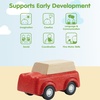 image:imagePlanToys Fire Truck Wooden Montessori Vehicle Kids Indoor Outdoor Play Toy  rolling wheels toy trucks toddler car girls boys imaginative early movement practical life fine motor gift set learningRed Suv