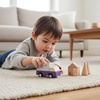 image:imagePlanToys Fire Truck Wooden Montessori Vehicle Kids Indoor Outdoor Play Toy  rolling wheels toy trucks toddler car girls boys imaginative early movement practical life fine motor gift set learningPurple Delivery Truck