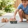 image:imagePlanToys Fire Truck Wooden Montessori Vehicle Kids Indoor Outdoor Play Toy  rolling wheels toy trucks toddler car girls boys imaginative early movement practical life fine motor gift set learningGrey Wagon