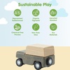 image:imagePlanToys Fire Truck Wooden Montessori Vehicle Kids Indoor Outdoor Play Toy  rolling wheels toy trucks toddler car girls boys imaginative early movement practical life fine motor gift set learningGrey Wagon