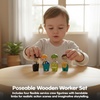 image:imagePlanToys Wooden 4 Piece Service Crew 6268  Sustainably Made from Rubberwood and NonToxic Paints and Dyes  poseable figures pretend play toys girls boys imaginative role storytelling social interaction gift preschool learningService Crew