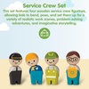 image:imagePlanToys Wooden 4 Piece Service Crew 6268  Sustainably Made from Rubberwood and NonToxic Paints and Dyes  poseable figures pretend play toys girls boys imaginative role storytelling social interaction gift preschool learningService Crew