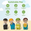 image:imagePlanToys Wooden 4 Piece Service Crew 6268  Sustainably Made from Rubberwood and NonToxic Paints and Dyes  poseable figures pretend play toys girls boys imaginative role storytelling social interaction gift preschool learningService Crew