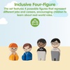 image:imagePlanToys Wooden 4 Piece Service Crew 6268  Sustainably Made from Rubberwood and NonToxic Paints and Dyes  poseable figures pretend play toys girls boys imaginative role storytelling social interaction gift preschool learningTradesman
