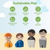 image:imagePlanToys Wooden 4 Piece Service Crew 6268  Sustainably Made from Rubberwood and NonToxic Paints and Dyes  poseable figures pretend play toys girls boys imaginative role storytelling social interaction gift preschool learningTradesman