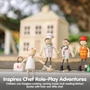image:imagePlanToys Wooden 4 Piece Service Crew 6268  Sustainably Made from Rubberwood and NonToxic Paints and Dyes  poseable figures pretend play toys girls boys imaginative role storytelling social interaction gift preschool learningChef Doll