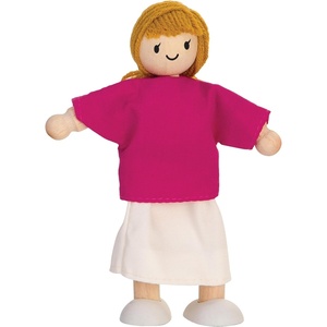 image:imagePlanToys Family Dollhouse Figurines 4Piece Wooden Poseable Kids Play Set  112 scale parents amp kids figures doll house people bendable arms girls pretend play montessori gift ages 3 for boysCaucasian Mom