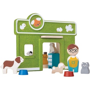 image:imagePlanToys Wooden Pet Care Pretend Play Set for Kids  Montessori Vet and Animal Care Role Play Toy  Eco Friendly Wooden Imaginative Play Kit for Early Learning