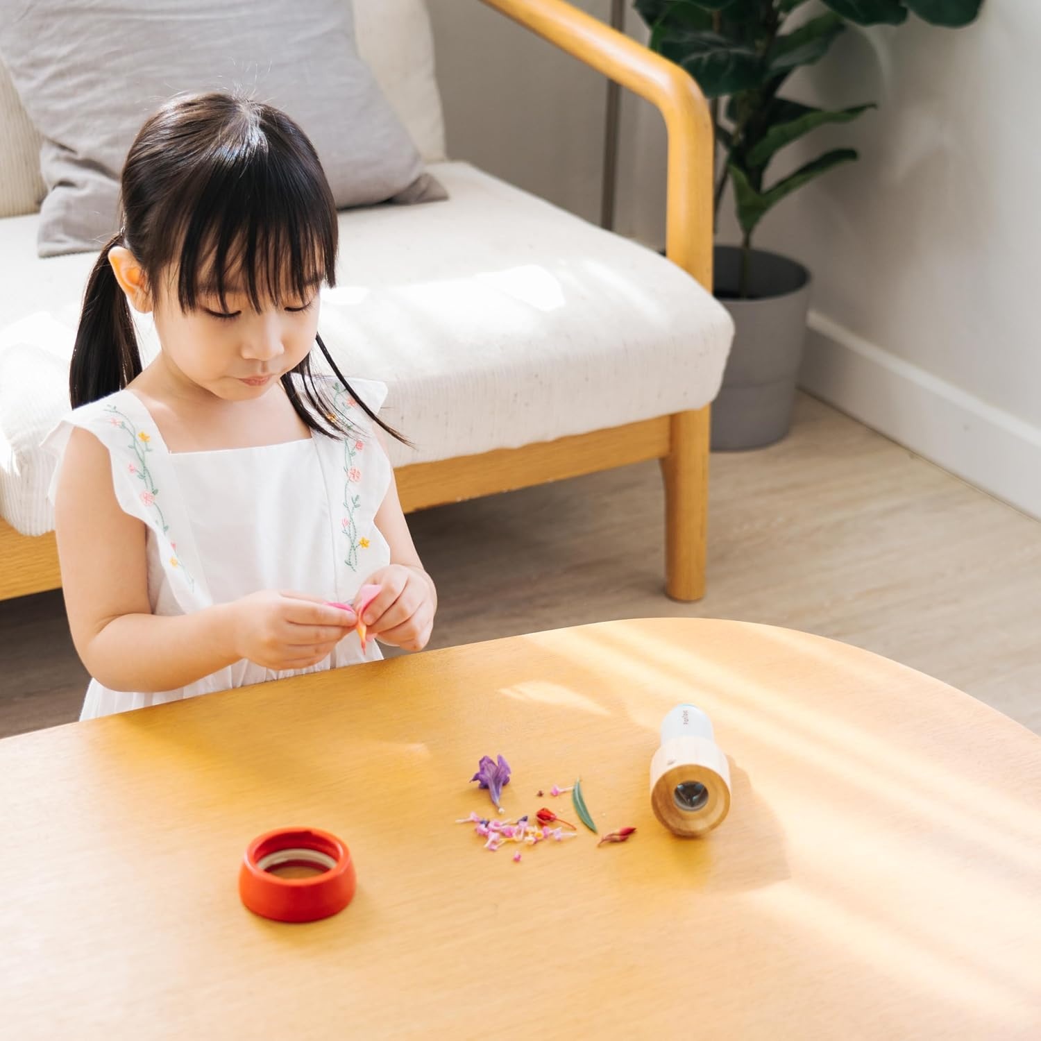 image:imagePlanToys Kaleidoscope Wooden Exploration Toy for Kids Ages 3 Montessori  rotating lens sensory toys girls boys visual color perception curiosity fine motor gift preschool learning cute set