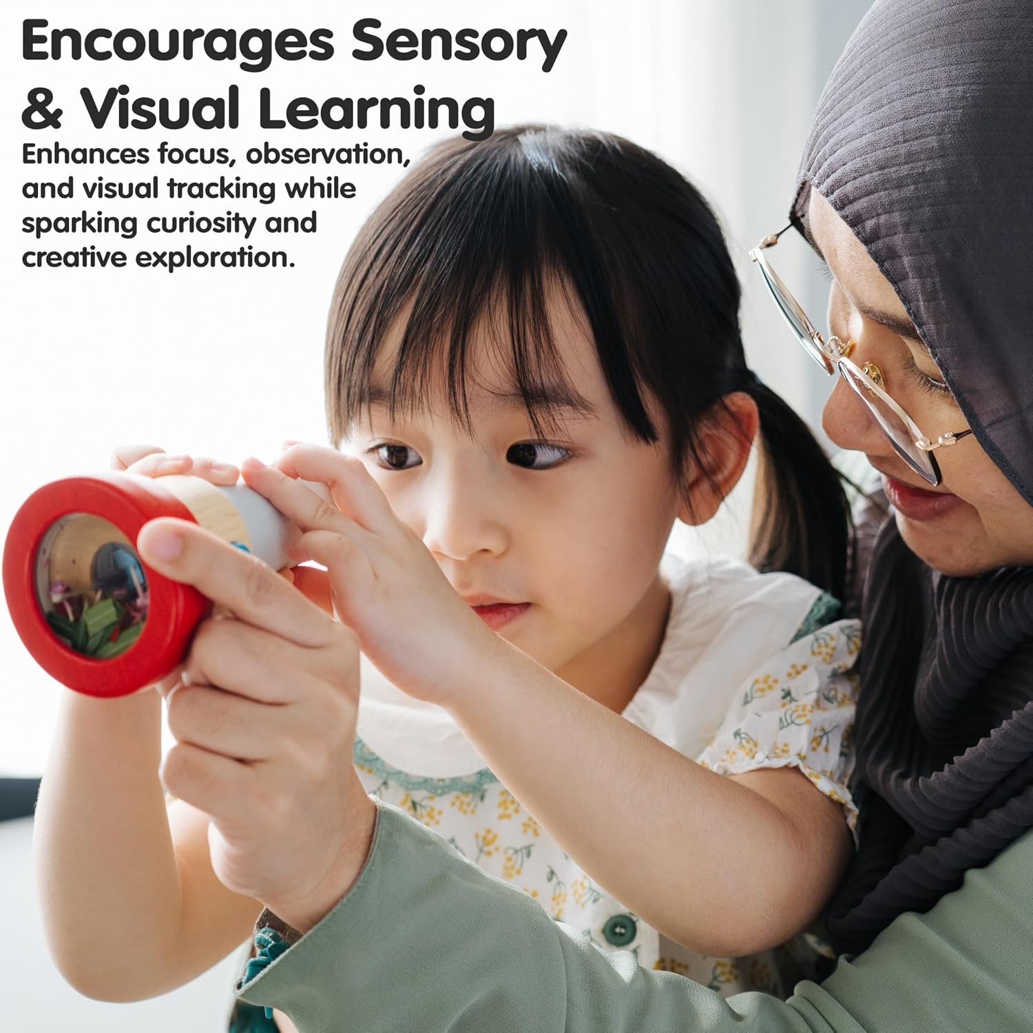 image:imagePlanToys Kaleidoscope Wooden Exploration Toy for Kids Ages 3 Montessori  rotating lens sensory toys girls boys visual color perception curiosity fine motor gift preschool learning cute set