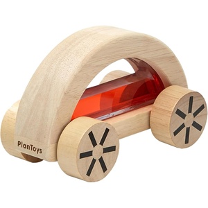 image:imagePlanToys Wautomobile Red Montessori Wooden Toy Car for Toddlers STEM Set  waterfilled sensory vehicle cause and effect toys girls boys educational fine motor coordination gift preschool setRed