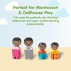 image:imagePlanToys Girl Wooden Dollhouse Figurine Poseable 112 Scale 4Inch Doll  daughter character doll house people accessories bendable arms kids pretend play storytelling learning gift ages 3Family Afroamerican