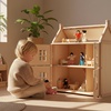 image:imagePlanToys Girl Wooden Dollhouse Figurine Poseable 112 Scale 4Inch Doll  daughter character doll house people accessories bendable arms kids pretend play storytelling learning gift ages 3Doll Family 7417