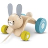 image:imagePlanToys Hopping Rabbit Pull Toy  Sustainably Made from Rubberwood Featuring OrganicPigment Coloring and WaterBased Dyes with Hopping Action when Pulled