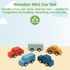 image:imagePlanToys Mini Car Set Wooden Montessori Vehicle Set  Early Movement Imagination and Practical Life Exploration  Eco Friendly Mini Car Set for Indoor and Outdoor Play