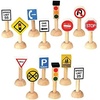 image:imagePlanToys Wooden 14 Piece Set of Traffic Signs amp Lights 6010  Sustainably Made from Rubberwood and NonToxic Paints and Dyes