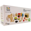 image:imagePlanToys Wooden Dollhouse Accessories for Kitchen and Tableware 9406  Sustainably Made from Rubberwood and NonToxic Paints and Dyes