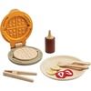 image:imagePlanToys Wooden Waffle Breakfast Playset 3615  Sustainably Made from Rubberwood and NonToxic Paints and Dyes  EcoFriendly PlanWood