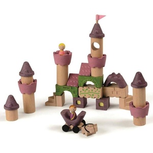 image:imagePlanToys Princess Building Blocks Set Fairy Tale Castle Baby Toys  SustainablyMade Green Toys Stackable Wooden Blocks