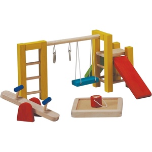 image:imagePlanToys Wooden Dollhouse Playground Equipment 7153  Sustainably Made from Rubberwood and NonToxic Paints and Dyes